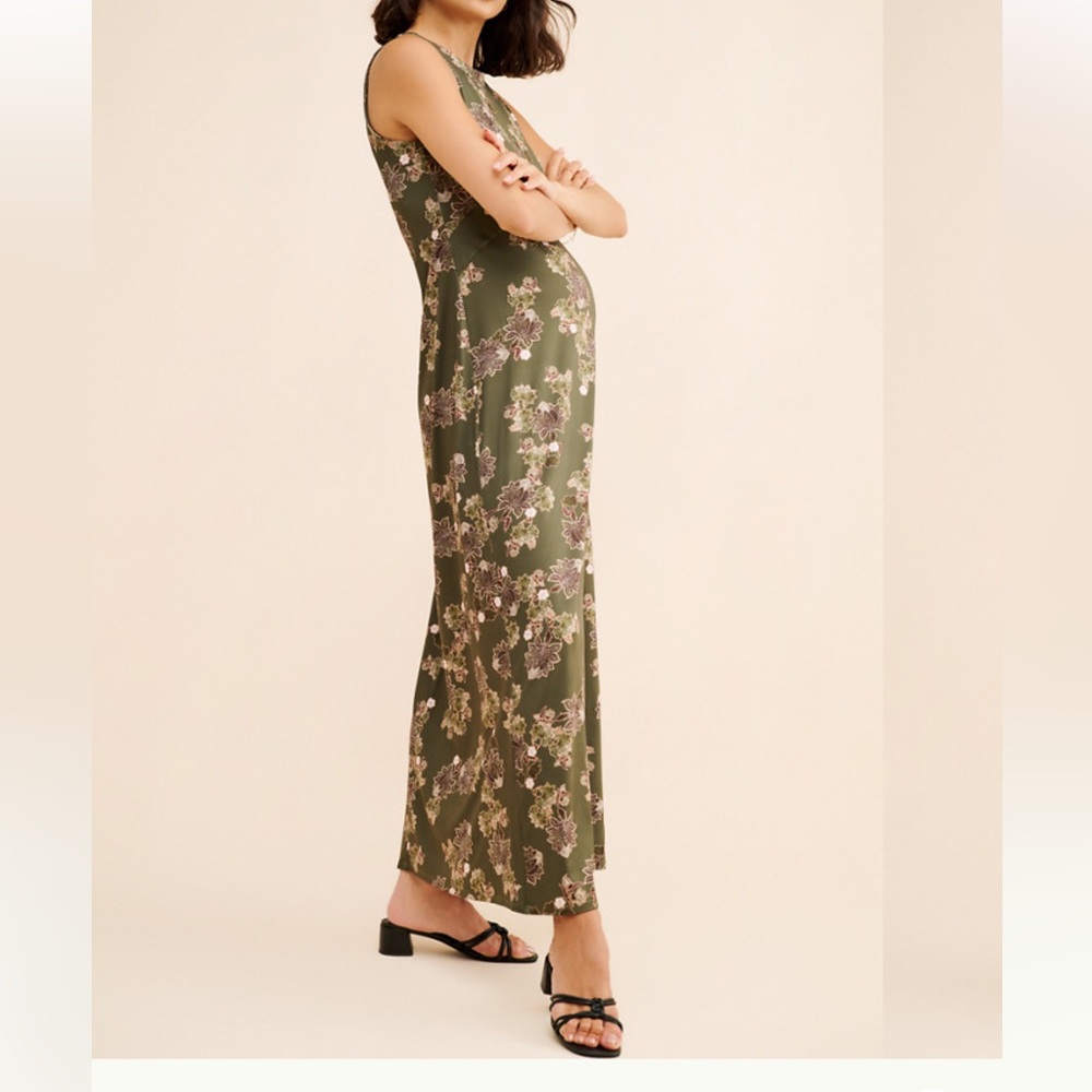 Especia Sleeveless Floral Maternity Maxi Dress size M NWOT